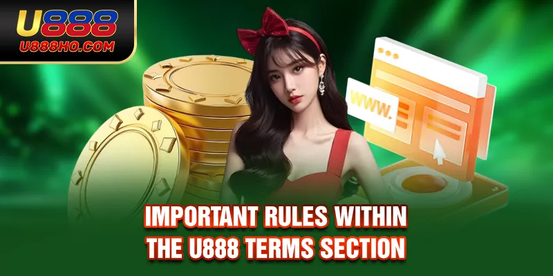 Important rules within the U888 terms section
